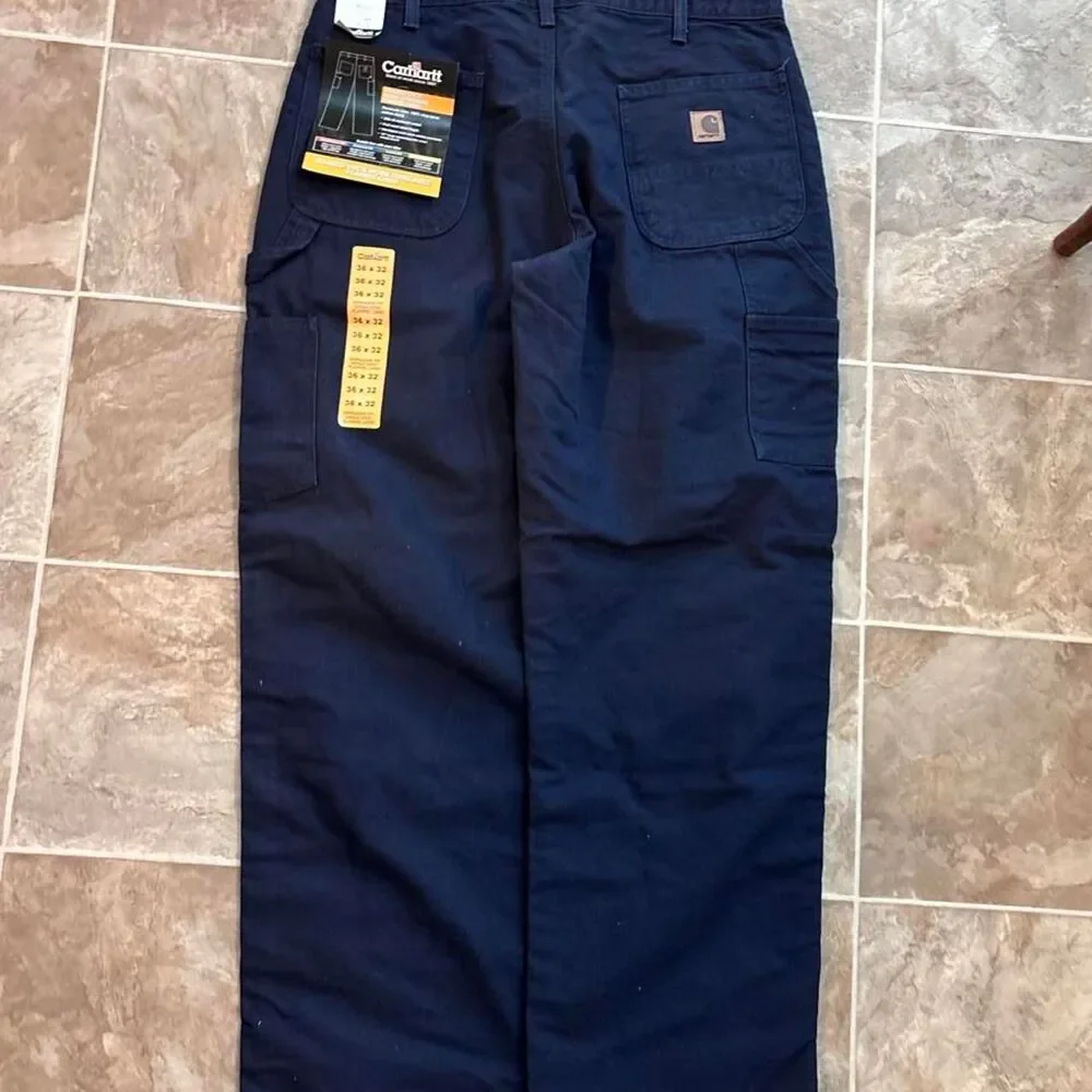 Vintage 00s Y2K flannel lined Carhartt Pants, Size 36 x 32, Brand New With Tags